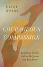 Der Titel "Courageous Compassion" steht zentral, darunter Hände, die sich vor einer gelben Scheibe fast berühren.