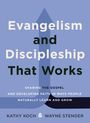 Text "Evangelism and Discipleship That Works" in großer Schrift, darunter Autoren Kathy Koch & Wayne Stender. Schlichtes Design.