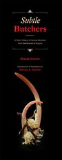 Buchcover mit Text: "Subtle Butchers. A Short History of Human Remains, from Rembrandt to Ruysch." Verziert mit Skelettdarstellung.