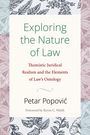 "Exploring the Nature of Law" von Petar Popović. Dekoratives florales Muster rahmt den Text ein.
