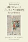 Titel: "Medieval & Early Modern ius commune". Darunter ein mittelalterliches Manuskript mit farbigen Initialen und Figuren.