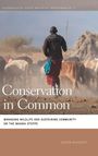 Titel: "Conservation in Common". Ein Hirte treibt Vieh über eine trockene Steppe.