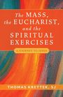 "The Mass, the Eucharist, and the Spiritual Exercises: A Journey to Jesus" – Thomas Krettek, SJ. Bunte abstrakte Muster.