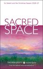 "for Advent and the Christmas Season 2026–27" in Rot, "SACRED SPACE" groß in Weiß. Darunter Landschaft in Pastelltönen.