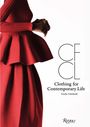 Text: "CFCL Clothing for Contemporary Life Yusuke Takahashi". Person in elegantem, rotem Kleid vor hellem Hintergrund.