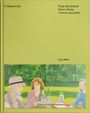 "A Shared Life" oben links; Namen: Rudy Burckhardt, Edwin Denby, Yvonne Jacquette rechts; Illustration: Drei Menschen im Park.