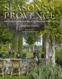 Der Text „SEASONS OF PROVENCE“ steht über einem Tisch im Grünen, dekoriert mit Blumen und Geschirr im Freien.