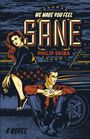 Text: "We make you feel sane, Philip Skiba, A novel." Illustration: Eine Frau lehnt an einem Auto, ein Mann sitzt davor.