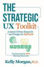 "The Strategic UX Toolkit" mit Untertitel über EdTech. Symbole für digitale Werkzeuge und Design. Name: Kelly Morgan, Ph.D.
