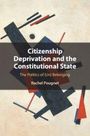 Text: "Citizenship Deprivation and the Constitutional State: The Politics of (Un) Belonging" von Rachel Pougnet.  
Hintergrund: Abstrakte geometrische Formen.
