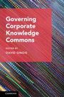 Buchcover: "Governing Corporate Knowledge Commons", herausgegeben von David Gindis. Abstraktes, buntes Hintergrundmuster.