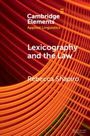 Text oben: "Cambridge Elements Applied Linguistics". Mitte: "Lexicography and the Law Rebecca Shapiro". Hintergrund: Orange Wellenmuster.
