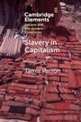 Text: "Cambridge Elements," "Ancient and Pre-modern Economies," "Slavery in Capitalism," "Tamis Parron." Gewebte Decken als Hintergrund.
