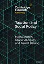 Text: "Cambridge Elements: Public Policy. Taxation and Social Policy. Michal Koreh, Olivier Jacques, Daniel Béland." Geometrisches Muster.