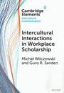 Text: "Cambridge Elements Intercultural Communication. Intercultural Interactions in Workplace Scholarship. Michał Wilczewski and Guro R. Sanden." Abstrakte Linien in Blau und Orange links.