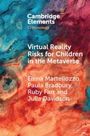 "Virtual Reality Risks for Children in the Metaverse" von Elena Martellozzo et al. Bunte, abstrakte Hintergrundillustration.
