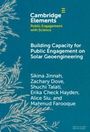 "Building Capacity for Public Engagement on Solar Geoengineering" von Sikina Jinnah und anderen. Florales Design in Weiß auf Blau.