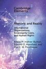 „Cambridge Elements: International Relations. Rhetoric and Reality“ von Emilie M. Hafner-Burton, Edward D. Mansfield und Jon C.W. Pevehouse. Abstrakte, kosmisch wirkende Illustration.