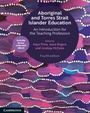 "Aboriginal and Torres Strait Islander Education" steht im Kreis. Hintergrund zeigt bunte, gewellte Muster mit weißen Punkten.