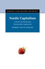 "Nordic Capitalism: Lessons for Rebuilding Sustainable Capitalism" von Robert Gavin Strand. Eine Erdbeere darunter.