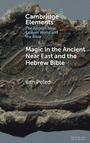 Text: "Cambridge Elements The Ancient Near Eastern World and the Bible Magic in the Ancient Near East and the Hebrew Bible Ilan Peled."  
Hintergrund: Antikes Siegel oder Prägung.