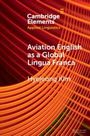 Text: "Cambridge Elements", "Aviation English as a Global Lingua Franca", "Hyejeong Kim". Rote Linien auf orangefarbenem Hintergrund.