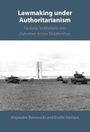 Text: "Lawmaking under Authoritarianism: Factions, Institutions, and Outcomes Across Dictatorships" von Alejandro Bonvecchi und Emilia Simison. Schwarz-Weiß-Foto von Panzern und einem Denkmal.
