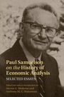 Text: "Paul Samuelson on the History of Economic Analysis: Selected Essays." Bearbeitet von Steven G. Medema und Anthony M.C. Waterman. Schwarz-Weiß-Foto eines Mannes mit Brille und Anzug.