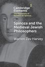 Text: "Cambridge Elements: The Philosophy of Benedict de Spinoza. Spinoza and Medieval Jewish Philosophy. Warren Zev Harvey."  
Illustration eines Mannes.