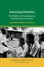 Oben: "Knowing Ethnicity: The Politics of Classification and Pluralism in Kenya" von Samantha Balaton-Chrimes. Darunter: Schwarz-Weiß-Foto von Menschen, gelber Streifen unten mit "African Identities Past and Present".