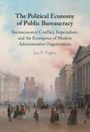 "The Political Economy of Public Bureaucracy. Illustration einer historischen Stadtstraße mit Menschen und Gebäuden."
