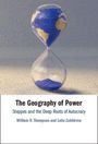 Text: "The Geography of Power: Steppes and the Deep Roots of Autocracy" von William R. Thompson und Lasha Zakharchenko. Eine Sanduhr zeigt die Erde.