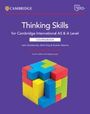 "Thinking Skills for Cambridge International AS & A Level" steht über einem bunten, abstrakten Würfel-Design.