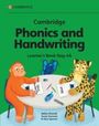 "Cambridge Phonics and Handwriting Learner’s Book Step 4A". Ein Affe und ein Leopard sitzen an einem Tisch und schreiben.