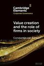"Value creation and the role of firms in society" von Constantijn van Aartsen. Goldene Wirbel auf dunklem Hintergrund.