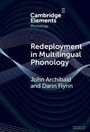 "Redeployment in Multilingual Phonology" von John Archibald und Darin Flynn. Dunkles abstraktes Muster im Hintergrund.