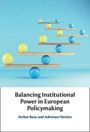 Titel: "Balancing Institutional Power in European Policymaking". Autoren: Arthur Benz, Adrienne Héritier. Illustration: Balancierende Kugeln auf Brettern.
