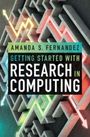 Titel: "Getting Started with Research in Computing" von Amanda S. Fernandez. Bunte geometrische Formen im Hintergrund.