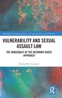 „Vulnerability and Sexual Assault Law“, Sorcha Mc Cormack. Aquarellähnlicher Hintergrund in Blau und Orange.
