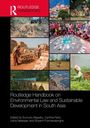 Titel: "Routledge Handbook on Environmental Law and Sustainable Development in South Asia." Bilder von Menschen, Natur und Infrastruktur.