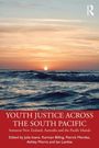 Titel: "Youth Justice Across the South Pacific". Sonnenuntergang über dem Meer, Wellen im Vordergrund. Routledge-Logo oben rechts.