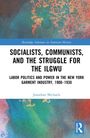 "Socialists, Communists, and the Struggle for the ILGWU" auf buntem Hintergrund. Autor: Jonathan Michaels. Routledge-Logo.