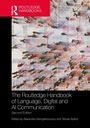 "Routledge Handbooks" steht in Weiß auf rotem Hintergrund. Menschen von oben gesehen, bewegen sich dynamisch auf einem Netz.