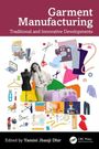 „Garment Manufacturing: Traditional and Innovative Developments“. Verschiedene Nähutensilien und Schneiderin.