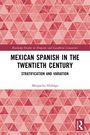 "MEXICAN SPANISH IN THE TWENTIETH CENTURY" und "STRATIFICATION AND VARIATION" auf rosa geometrischem Hintergrund.