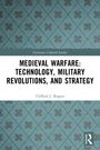 Buchtitel: "Medieval Warfare: Technology, Military Revolutions, and Strategy" von Clifford J. Rogers. Blaues Rautenmuster.