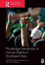 "Routledge Handbook of Human Rights in Southeast Asia." Fäuste mit grünen Bändern erhoben.
