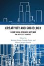 "Creativity and Sociology: Doing social research with and on artistic sources." Blau-weiße Zeichnung von Gebäuden.