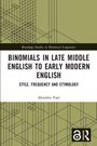 Titel: "Binomials in Late Middle English to Early Modern English". Geometrische Linienmuster, grüner Hintergrund.
