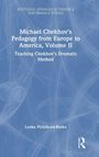 Buchtitel: "Michael Chekhov’s Pedagogy from Europe to America, Volume II." Autorin: Lenka Pichlíková-Burke. Abstrakte blaue Grafik.